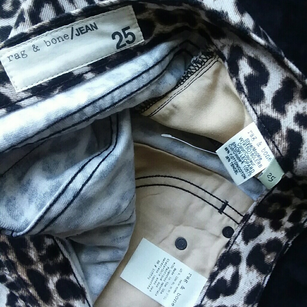Rag & Bone Leopard Jean Shorts - Picture 3 of 8
